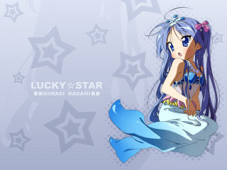 Girl star background blue hair - a pillow free wallpaper for desktop