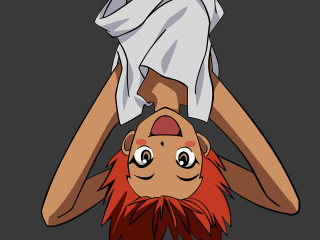 Cartoon upside down towel head - down free wallpaper