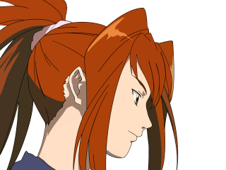 Red haired ponytailed anime girl - a ponytail free wallpaper for desktop