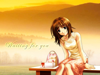 Woman sitting bench mountain anime - a bench free wallpaper for desktop