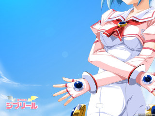 Anime bluehair whitedress redgloves crossedarms - a white dress free wallpaper for desktop