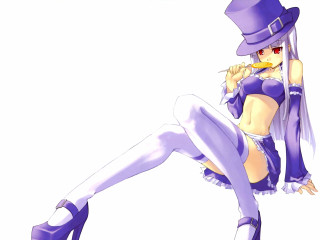 Purple hat sitting alice prin - leg free wallpaper