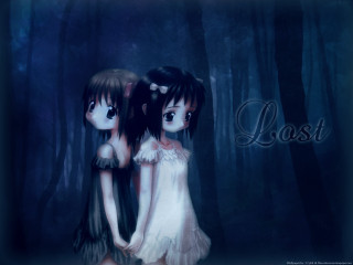 Lost girls forest anime backs - two girl free wallpaper for desktop