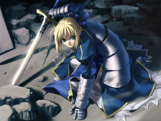 Alice blonde saber armor sword - ufotable free wallpaper