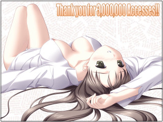 Thankyou woman laying back mangadrawing - above her free wallpaper for desktop