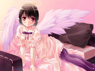 Angel girl bed suitcase anime - angel free wallpaper