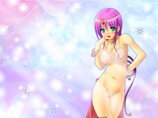 Pink hair woman anime bikini - a pink outfit free wallpaper