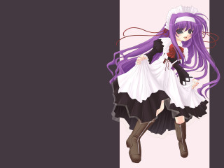 Purple haired maid portrait alice - hat free wallpaper