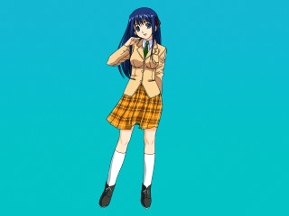 Girl uniform blue hair blue - a girl in a school uniform free wallpaper for desktop