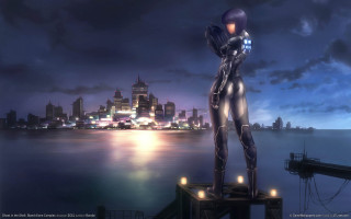 Futuristic woman dock city night 2 - a futuristic woman free wallpaper