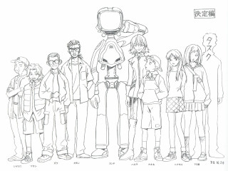 Line drawing robot people suit - a robot free wallpaper for desktop