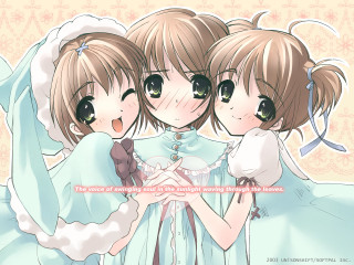 Three girls blue dresses hugging - a pink background behind them free wallpaper