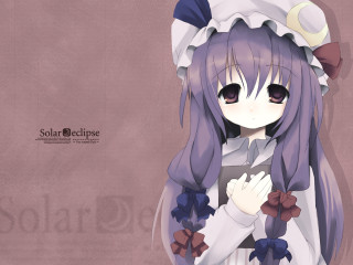 Purple haired gothic anime girl - somber free wallpaper