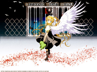 Blonde angel wings black dress - a blonde free wallpaper