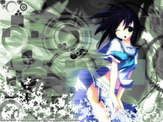 Anime girl black hair blue 10 - a anime girl free wallpaper for desktop