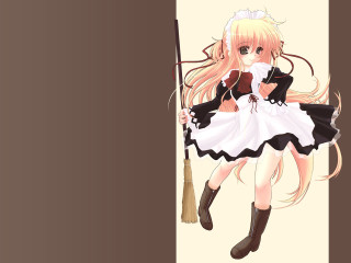 Maid portrait alice prin broom - hint of yayoi kasuma free wallpaper