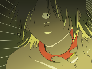 Woman red collar green background - a red collar free wallpaper