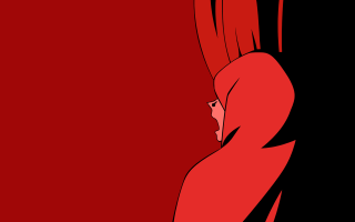 Woman red dress window hair - vorticism free wallpaper