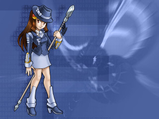Woman uniform sword blue background - fantasy style free wallpaper for desktop