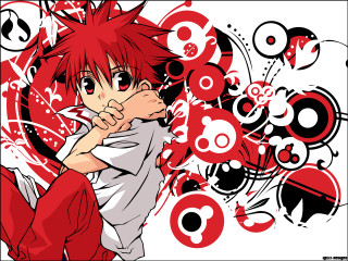 Anime redhair white shirt redpants - red pants free wallpaper for desktop