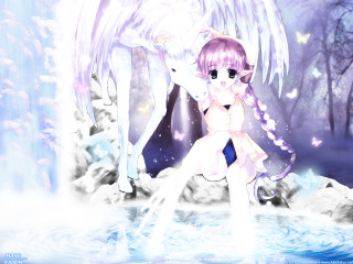 Pony tail girl waterfall horse - a pony tail free wallpaper