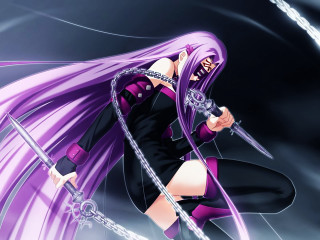 Purple haired gothic heroine weapon - a purple dress free wallpaper for desktop