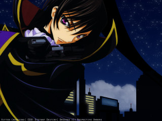 Anime gun city night stars - his hand and a city in the background free wallpaper