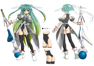 Green hair girl sword ball - a sword and a ball free wallpaper