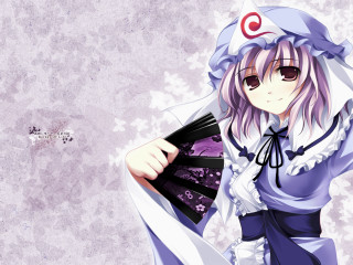 Anime character fan purple background - a fan free wallpaper