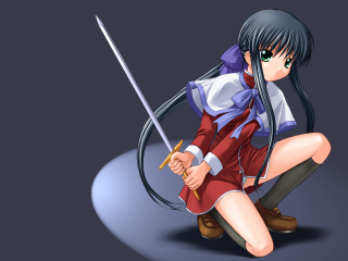 Woman heroic pose sword school - heroic free wallpaper