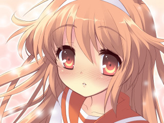 Girl longhair redshirt whitecollar aguri - white collar free wallpaper