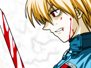 Man bloodied face striped stick - a bloody face free wallpaper