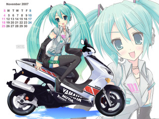Motorcycle girl calendar anime aqua - the bike free wallpaper for desktop