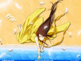 Yellow dress floating water angel - a yellow dress free wallpaper