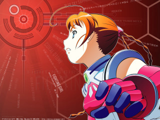 Futuristic helmeted man red background - a helmet and gloves free wallpaper