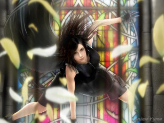 Flying woman black dress gesture - final fantasy free wallpaper