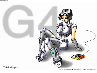 Cartoon girl toyrobot g4 logo - game art free wallpaper for desktop