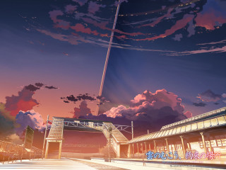 Sky clouds building skyline dusk - kyoto animation free wallpaper
