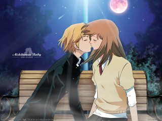 Moonlight couple kiss neo romantic - a couple kissing free wallpaper