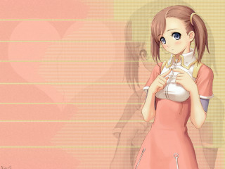 Girl pinkdress whiteobject heart yayoi - a white object free wallpaper