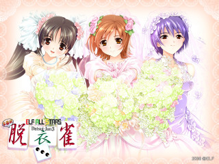 Three anime brides flower bouquet - fei danxu free wallpaper