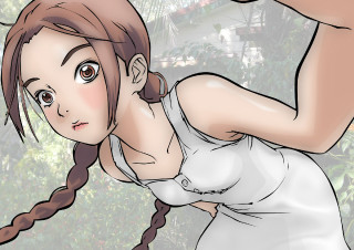 Girl long hair cellphone giantess - a cell free wallpaper