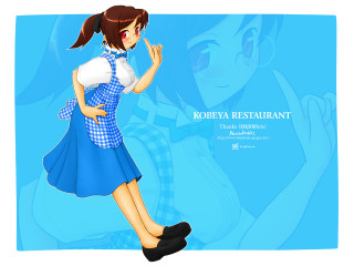 Cartoon blue dress pony tail - a name free wallpaper for desktop