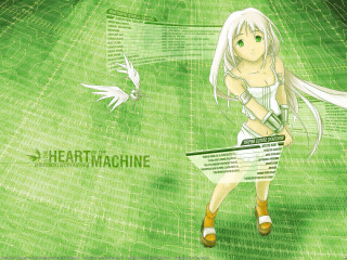 White haired girl flying bird - long white hair free wallpaper