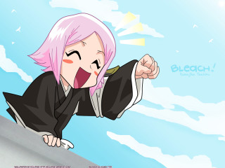 Pink hair screaming cartoon girl - a black outfit free wallpaper