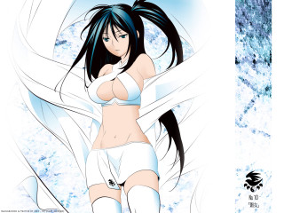 Woman white bikini blue background - yukito kishiro free wallpaper for desktop