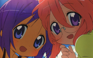 Anime girls long hair smile - their face free wallpaper for desktop