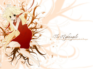 Gothic anime woman reddress floral - the side of the image free wallpaper