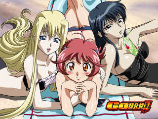 Anime girls beach bikini poster - a bed together free wallpaper