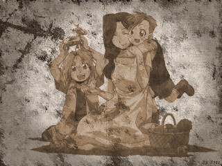 Woman child bed bird basket - a child free wallpaper for desktop